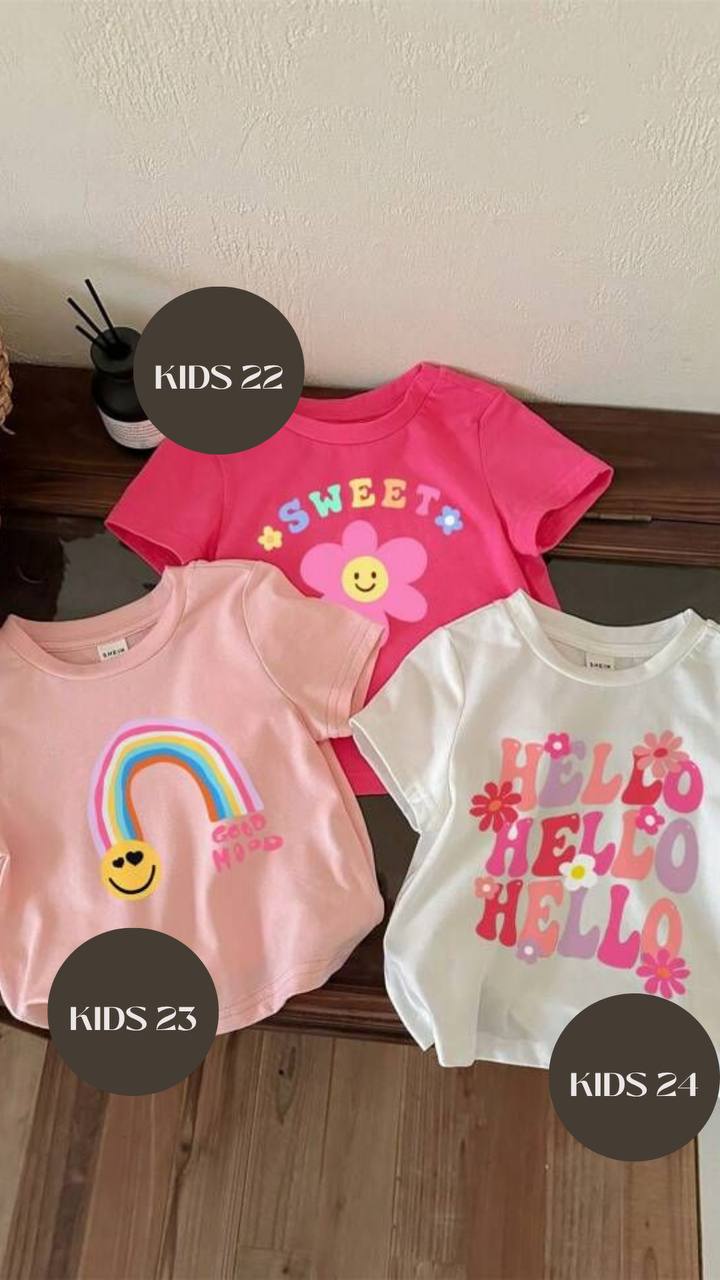 CAMISETA KIDS 22 (ROSADO) FLOR SWEET